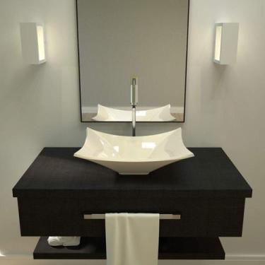 Imagem de Kit 2 Cubas de Apoio para Banheiro L38 Lux Retangular Folha Compace Be