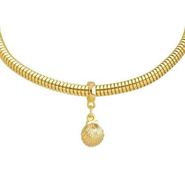 Imagem de Pulseira Concha Berloque Banhado a Ouro 18k - Work Semijoias, 22 cm (p