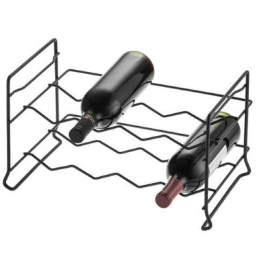 Imagem de Adega Empilhável 8 Garrafas Vinho Suporte Garrafeira Horizontal Grafit