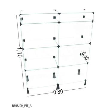 Imagem de Balcão de Vidro com Porta Bijuteria - C/ Conectivo Preto -  MOD.40 - 0
