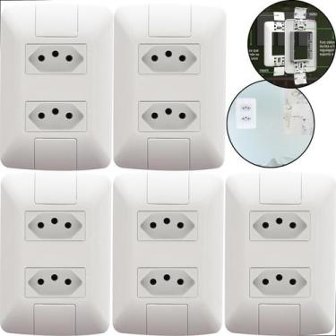 Imagem de kit 5 Tomadas Duplas 10A Tramontina Linha Aria Sua casa sempre linda c