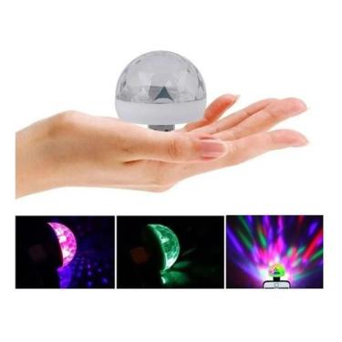 Imagem de Mini Lâmpada Led Colorido Globo Giratória Usb E Android - Liplasting