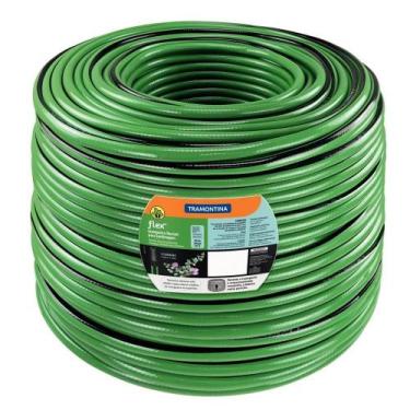 Imagem de Mangueira Jardim Tramontina Flex Verde com Faixa Preta 4 Camadas 300M