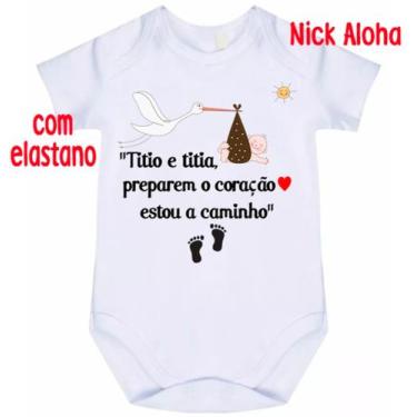 Imagem de body bebê titio e titia preparem o coração estou a caminho cód 2353 - 