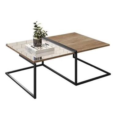 Imagem de Mesa de Centro para Sala Industrial Aurora Amadeirado Domm Store