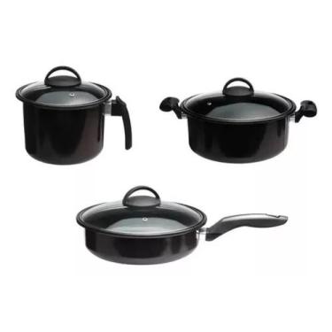 Imagem de Jogo De Panelas 3 Peças Indução Cooktop Lenha E Gás - royale