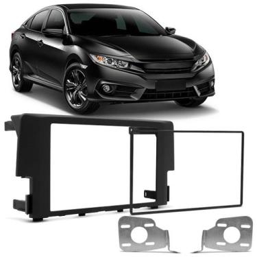 Imagem de Moldura Painel 2 Din 7" Civic G10 2017 a 2023 Preto Fosco Padrão Japon