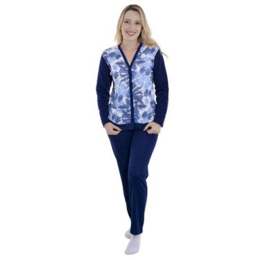 Imagem de Pijama feminino para o inverno ABERTO Victory, M, Azul florida
