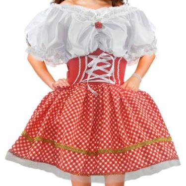 Imagem de Vestido Festa Junina Infantil Xadrez pra Menina de Luxo Rodado Acintur