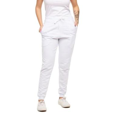 Imagem de Calça de moletom plus size feminina jogger slim fit básica lisa - m9p 