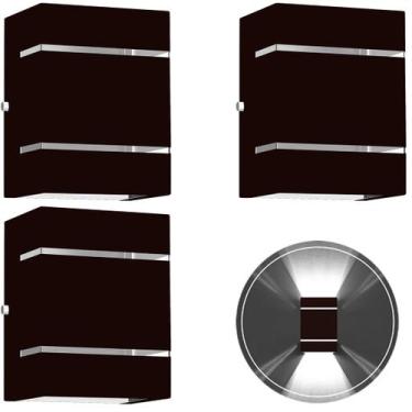 Imagem de 3 Arandelas Externa 2 Frisos Foco Fachos Parede Muro Tabaco - MARRYLUZ