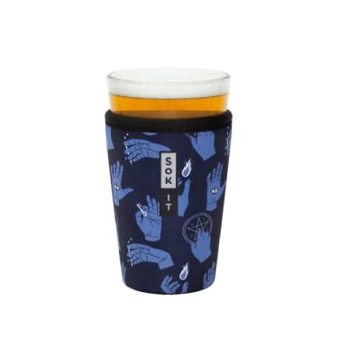 Imagem de Sok It Pint Sok manga isolada reutilizável de neoprene para copos de cerveja de 473 ml (mãos ocultas, manga de vidro)