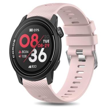 Imagem de Meliya Pulseiras de silicone compatíveis com Coros Pace 3/Apex 2 Pro/Apex Pro, pulseira esportiva de silicone macio para relógio Coros Pace 3 (areia rosa)