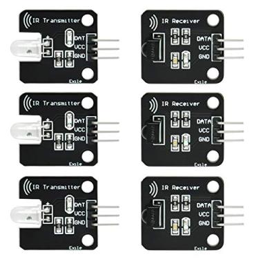Imagem de Gikfun Kit de módulo sensor transmissor IR receptor digital 38 khz para Arduino (pacote com 3 conjuntos) EK8477