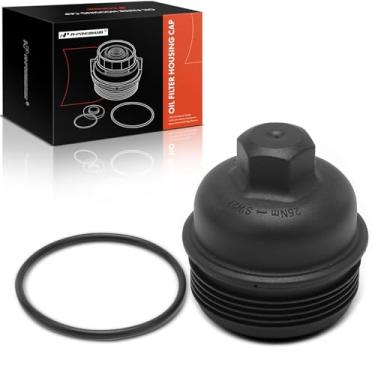 Imagem de A-Premium Conjunto de tampa do invólucro do filtro de óleo compatível com Kia Stinger 2018-2023, K900 2019-2020 e Genesis G70 2019-2023, G80 2018-2020, G90 2018-2022, tampa do invólucro do filtro de