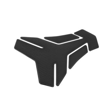 Imagem de Motoforti Protetor de tanque de combustível para motocicleta a gás óleo PVC almofada de borracha emblema adesivo preto protetor decalque de longa duração