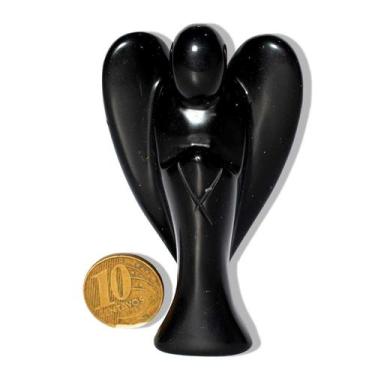 Imagem de Escultura Anjo Obsidiana Pedra Natural 80 a 90mm 80g Tipo A - Cristais