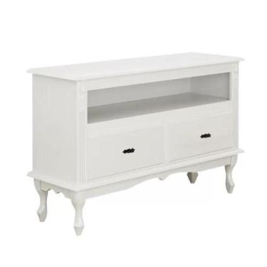 Imagem de Rack 2 Gavetas + Nicho e Pés Luiz XV - Tommy Design - Meyer, Branco