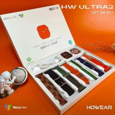 Imagem de Smartwatch HW Ultra 2 serie 9 49mm cm 7 Pulseiras + Case 9 - Preto - M