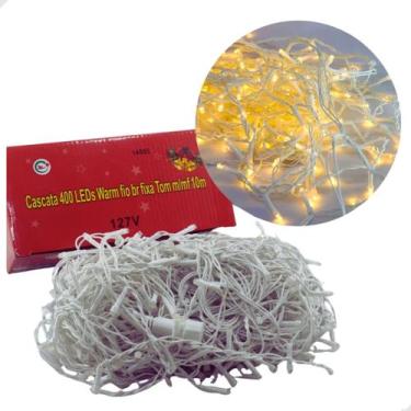 Imagem de Pisca Cascata 400 Leds Luz Fixa com 10 Metros e com Emenda 110v Luzinh