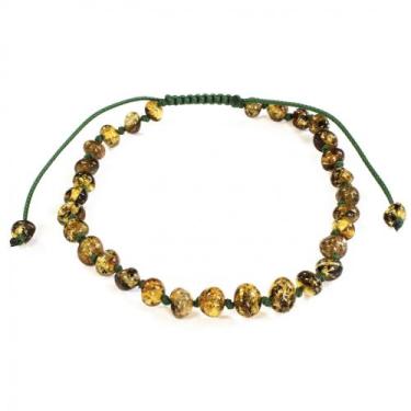 Imagem de Pulseira e Tornozeleira Regulável (18cm) Âmbar Báltico Verde Escuro Po