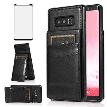 Imagem de Capa de telefone para Samsung Galaxy Note 8 com protetor de tela de vidro temperado e suporte para cartão de crédito capa carteira suporte acessórios para celular Glaxay Note8 Not S8 Galaxies Gaxaly