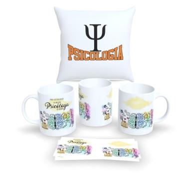 Imagem de Kit Com Almofada 30x30cm e Caneca de Porcelana Coleção Profissões 2 (Psicologia 2)