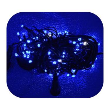 Imagem de Cordão Pisca 100 Led Prova Dágua 80 Fixo e 20 Strobo Verde Fio 7 Cores