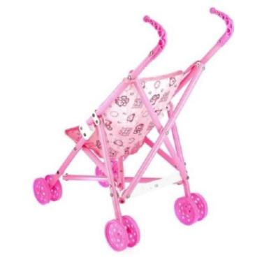 Imagem de Carrinho De Boneca Bebê Infantil Dobrável Passeio  Brinquedo Menina - 