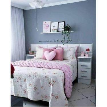 Imagem de Cabeceira Modulada Adesiva Couro Branco (8 Placa) - Sami Comfort Movei