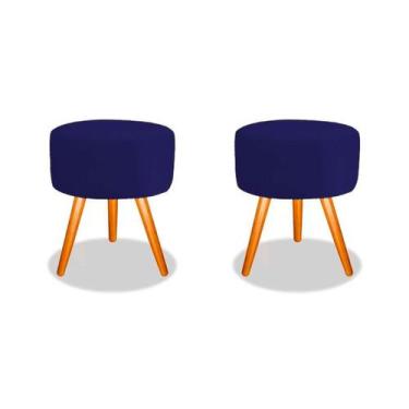 Imagem de Kit 2 Puffs Classic Pés Palito Veludo Marsala - Kimi Design