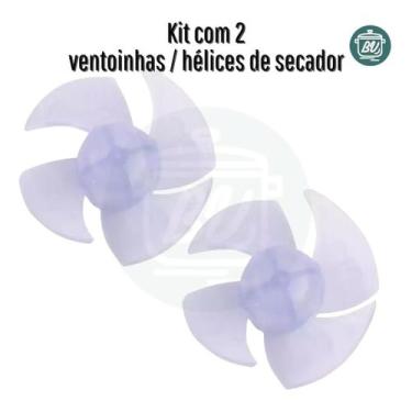 Imagem de Ventoinha hélice para secador Gama / Mondial / Philco Kit com 2 uni