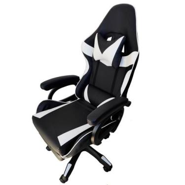 Imagem de Cadeira Escritório Gamer Estofada material sintético Branco - DECORPLA