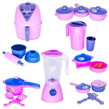 Imagem de Brinquedo Cozinha Menina Jogo Panela Air Fryer Jarra 21Pç - Altimar