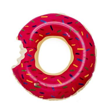 Imagem de Uma Boia Donut Rosa Mordida Infantil Para Calor e Verão 2022 - Elite