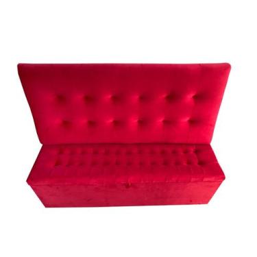 Imagem de Conjunto cabeceira painel e recamier puff baú beira de cama queen size