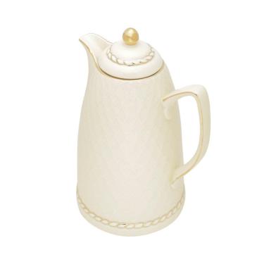 Imagem de Garrafa Térmica De Porcelana 900Ml Renda Creme - Wolff