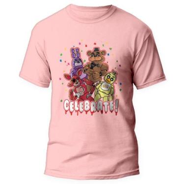 Imagem de Camiseta Fnaf Five Nights At Freddys Jogo Game 3 Rosa - Kamisetas Otak