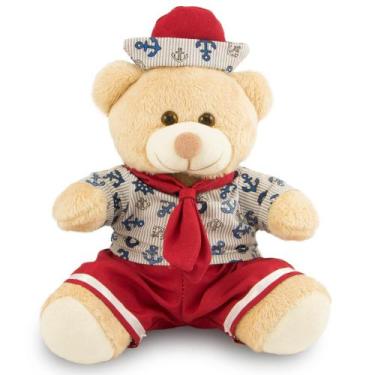 Imagem de Urso de Pelúcia Marinheiro 45cm Decoração de Festas - Toybrink, Carame