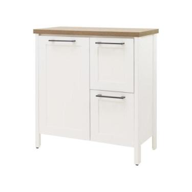 Imagem de Gabinete Armário Banheiro Ditália 1P 2G Com Tampo BN-01 Cozy, Branco