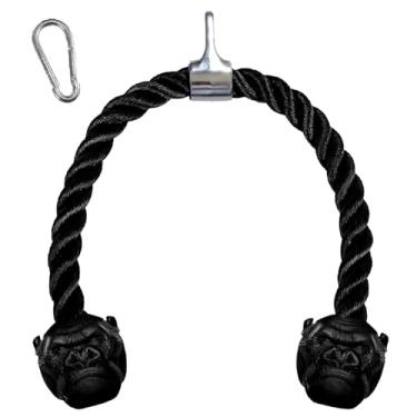 Imagem de Trained Cabo de corda tríceps Gorilla Gripz, 68 cm de comprimento, fácil de segurar e acessório de cabo antiderrapante para exercícios de ginástica