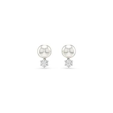 Imagem de Brincos Swarovski stud Matrix, Crystal Pearl, Branco