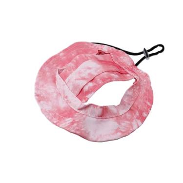 Imagem de LuckyOpt Chapéu de sol para animais de estimação, fivela de corda ajustável, chapéu de pescador para filhotes, gatos, cães pequenos e animais de estimação de tamanho semelhante (rosa, M)