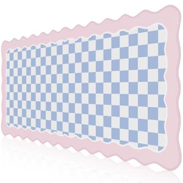 Imagem de iCasso Mouse pad rosa, design fofo de tapete de mesa com bordas recortadas, mousepad grande estendido para jogos 2GG, tapete de teclado de superfície de lycra macia 40 x 90 cm, base de borracha