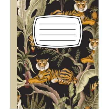 Imagem de Tiger Composition Notebook College Ruled: tiger pattern, | 7.5 x 9.25 inches, 120 pages |, Wide Lined Journal for Big Cat Lover, Cute Composition Notebook for School, Office & Home Use