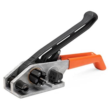 Imagem de IDL Packaging IDL-1160 Tensor de cintas silenciosas com cortador para cintas trançadas e compostas de 1/5.1 cm a 3/10.2 cm, feito nos EUA − Ferramenta de bandagem resistente com molinete e rolamento