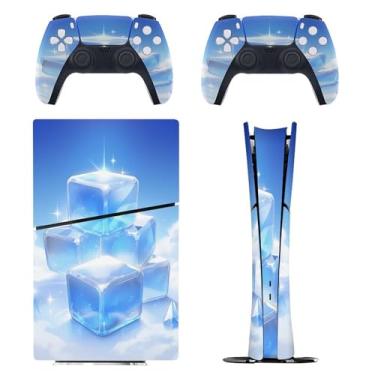 Imagem de Skin for PS5 Slim Digital Edition, capa adesiva para console e controle PlayStation 5, película protetora removível fácil de envolver acessórios para jogos, decalque capa completa - padrões artísticos