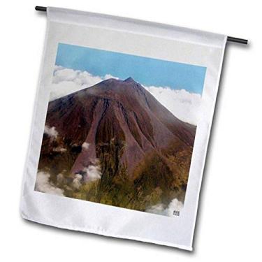 Imagem de 3dRose fl_37615_2 Vista aérea do vulcão do Monte do Pico, bandeira do jardim de Portugal, ilha do Pico, 45,7 x 68,5 cm