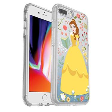 Imagem de OtterBox Capa Symmetry Series Disney Power of Princess para iPhone 8 Plus e iPhone 7 Plus (SOMENTE) - Embalagem de varejo - Rosa inteligente (Belle) (Silver Flake/Clear/Belle Graphic)