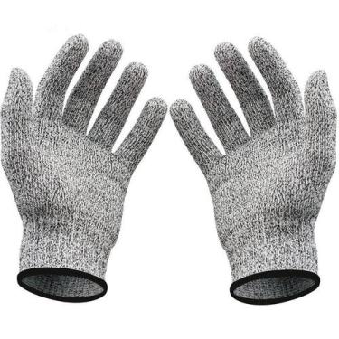 Imagem de Luva Açougueiro Proteção Anti Corte Laminas Fios Aço Malha - Temos